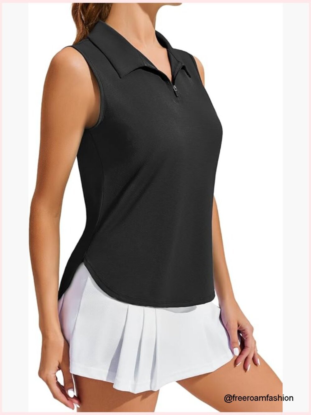 Sleeveless UPF 50+ Golf Polo Tank Top Quick Dry 1/4 Zip Collar Athletic Shirt